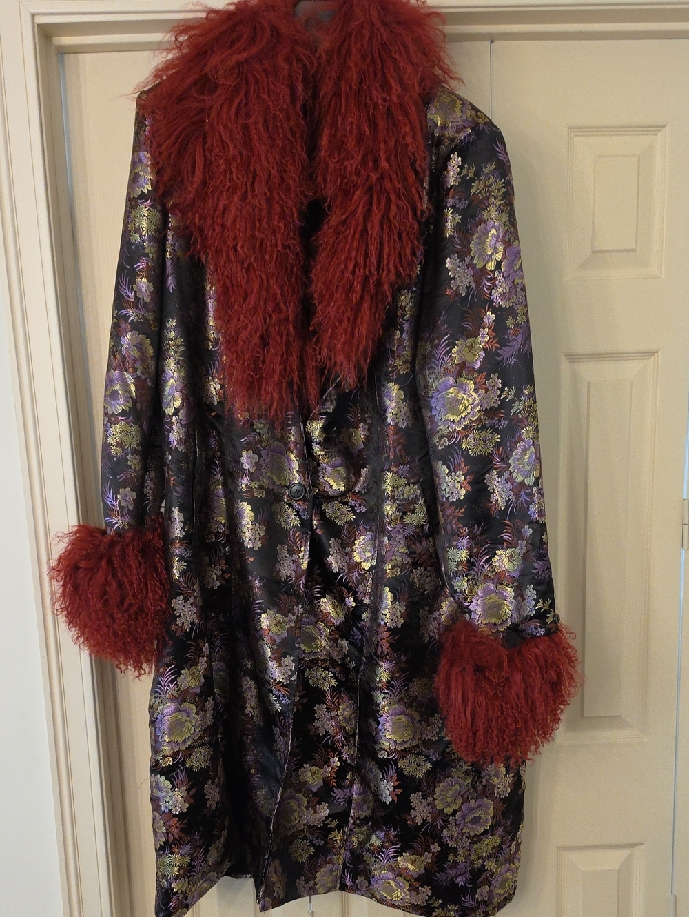 AKIRA Red and Purple Brocade Women Hair Accent